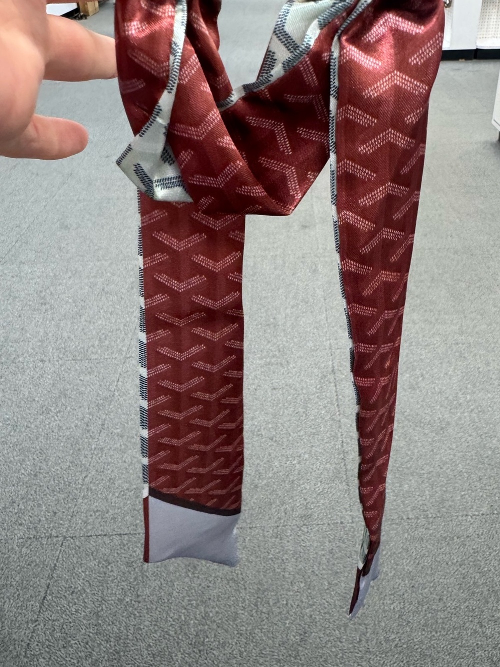 Men's Burgundy Patterned Scarf Tie